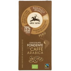 Juodasis šokoladas 70% su kava, ekologiškas (50g)